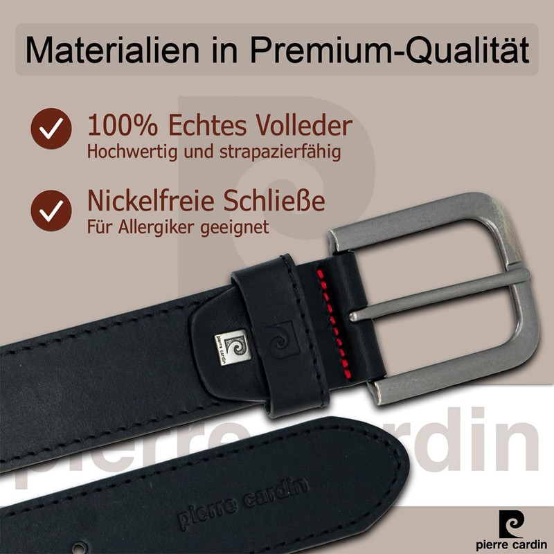 Pierre Cardin Men's Leather Belt, black