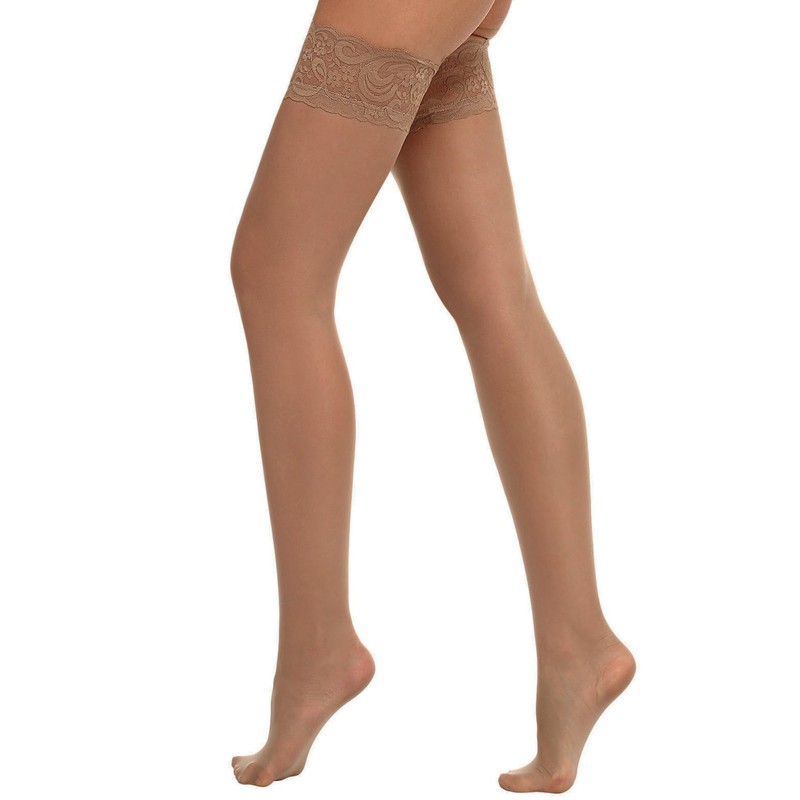 Lidogirl Lace Top Thigh High Stockings 15D Skin
