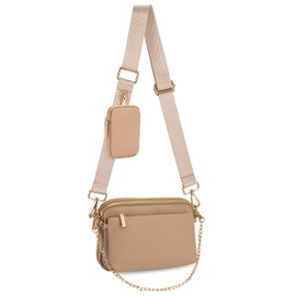 Uromee Corssbody Bags for Women Vegan Leather Fashion Shoulder Purse Fanny Pack Belt Bag Travel Hiking Detachable Pouch Adjustable Strap