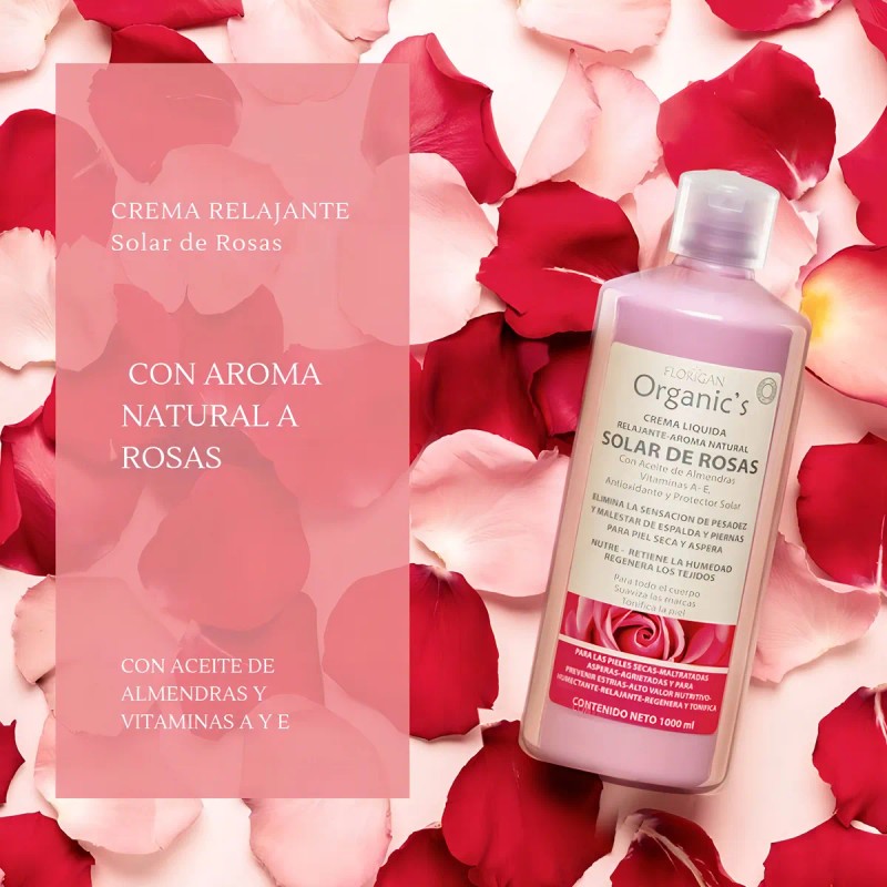 Crema relajante solar de rosas Florigan Organic's con aceite de