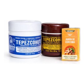 2 Crema De Tepezcohuite Noche Y Día Jabón Cúrcuma Todo Tipo De Piel Día/noche