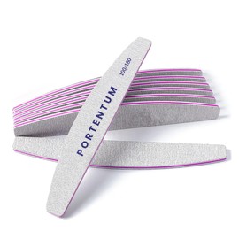 PORTENTUM Nail File 100/180 Pack of 8, Nail Files for Gel Nails, Double-Sided, Double-Sided, Disposable Nail File 100/180, Nail Files for Gel Nails, Nail Files Disposable, Core in Purple, Trapezoidal