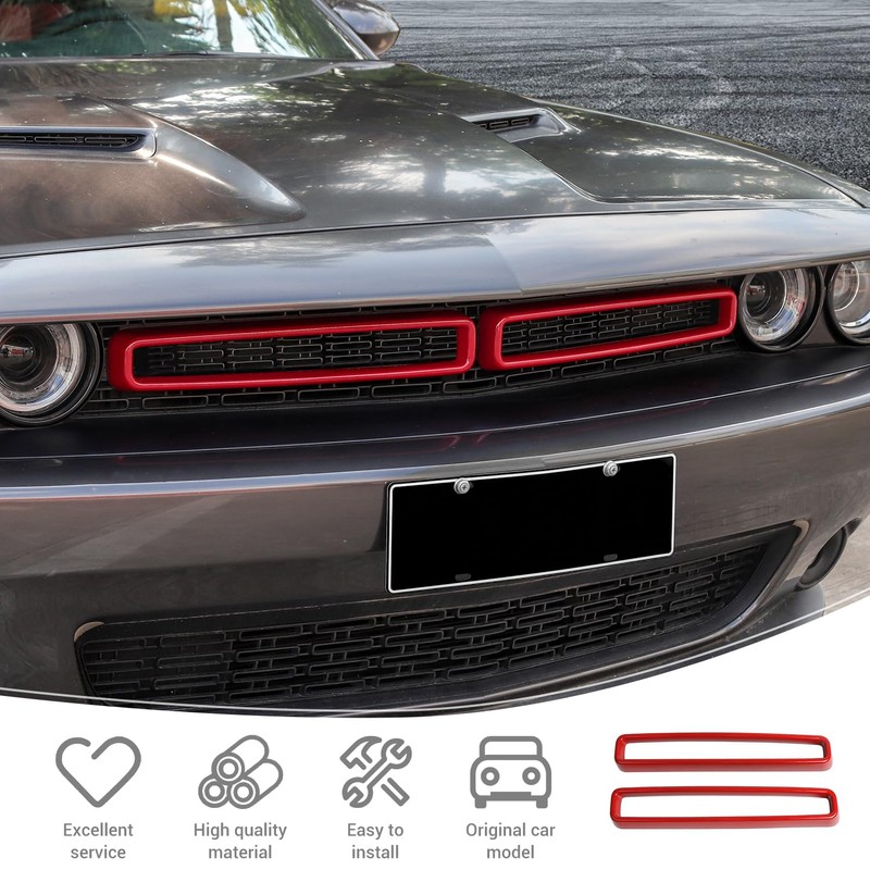 PDKLIN for Challenger Front Grill Mesh Grille Inserts Trim Cover