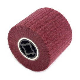 120x100x19mm Non-Woven Abrasive Wire Drawing Polishing Burnishing Wheel Flap Brush for Surface Treatment Stainless Steel, Aluminum, Copper, and More - 600 Grit
