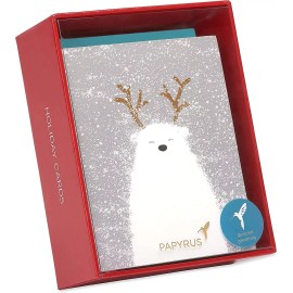 Papyrus - Caja Con Tarjetas De Navidad, Diseño De Oso Polar