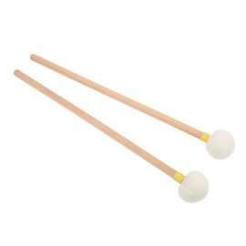 2Pcs Drum Mallet Felt Head Wooden Handle Non Slip Instrument Accessory Set Kit for PlayingYellow