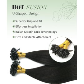 SURNEL 16" Keratin Hair Extensions #2 40g/50s 0.8g/s Remy Human Hair Dark Brown Keratin Warm Brown U Tip Remy Human Hair (K#2-16)