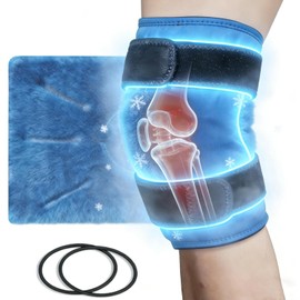 Rodillera de Hielo con Gel Reutilizable para Rodilla, Compresa Fría Flexible con Correas Ajustables, Ice Pack Knee Wrap para Alivio del Dolor, Deporte y Recuperación