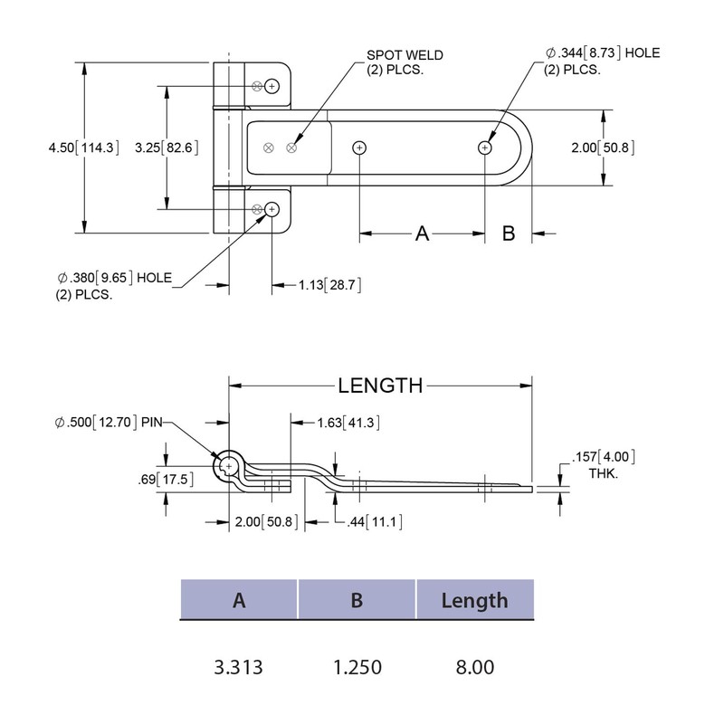 Trailer Door Hinge (SP-H308003) - Single