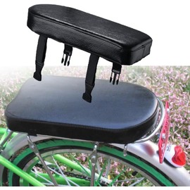 WEZCHUGHAOL Bicycle Rear Rack Cushion Seat, Black Leather-Look Padding, Detachable Design