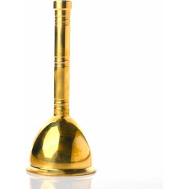 Indian Traditional Solid Brass Pooja Puja Bell Ghanti, Small Hand held service bell ,Loud Multi - Purpose Call Bell Hindu Festival Housewarming for Pooja Decoration Essentials Gift(Size:-4.5")