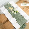 3Pack Sage Green Cheesecloth Table Runner 35x120Inch Spring Easter Cheese