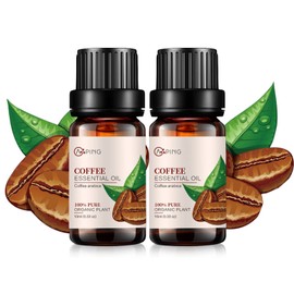 2-Pack Coffee Essential Oil - 100% Pure Organic Natural Plant (Coffea Arabica) Coffee Oil for Diffuser, Aroma, Spa, Massage, Yoga, Perfume, 2x10ML