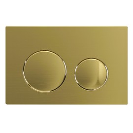 SPARES2GO Luxury Flush Plate Kit for Concealed Toilet Cistern Wall Hung Frame (Brushed Brass, 245mm x 165mm)