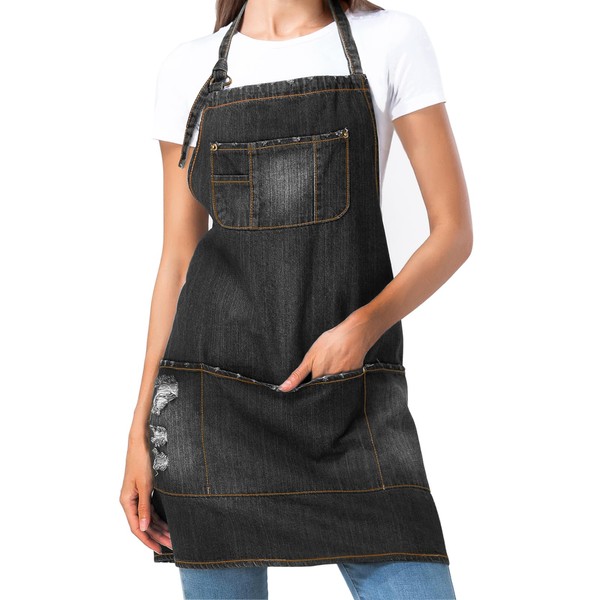 FYTXSZ Denim Apron for Women and Men with Pockets –