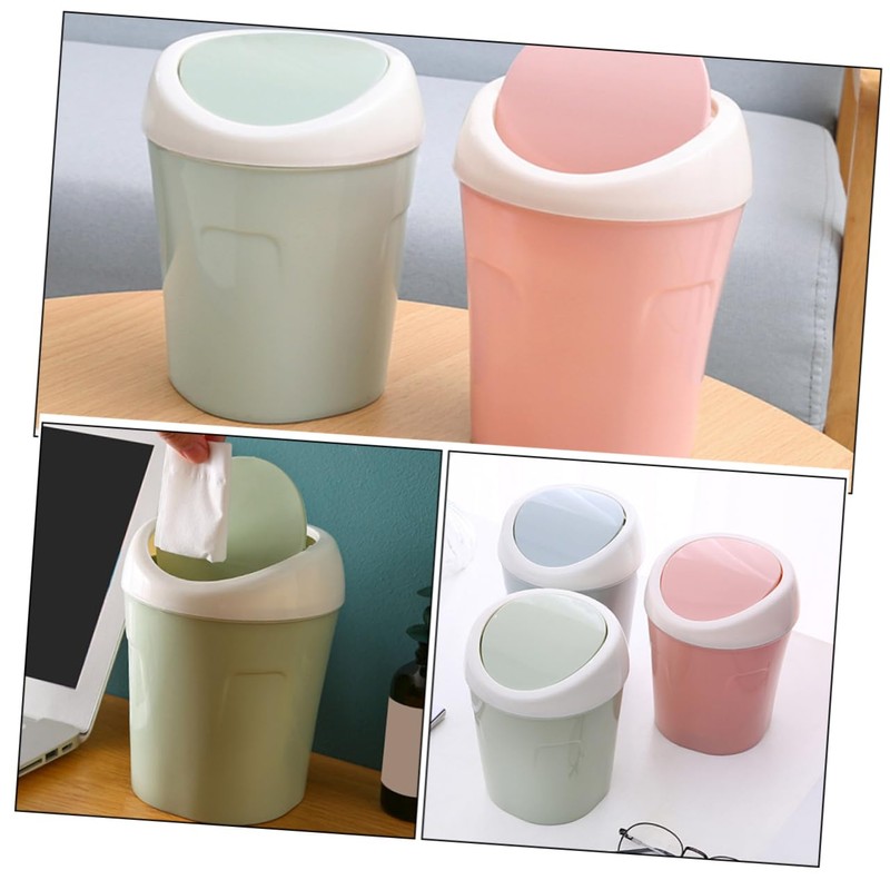 NOLITOY 3Pcs Mini Desktop Trash Can Cute Wastebasket for Office