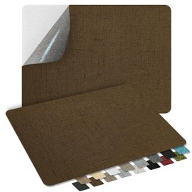 ZESION 2Pcs Self-Adhesive Linen Fabric Patches, Quick Repair for Sofas, Tents, Car Seats/8" x 13", Dark Coffee Color