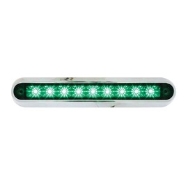 GG Grand General 76096 Green/Green Light Bar (6.5" 9 LED with Clear Plastic Base Mount)