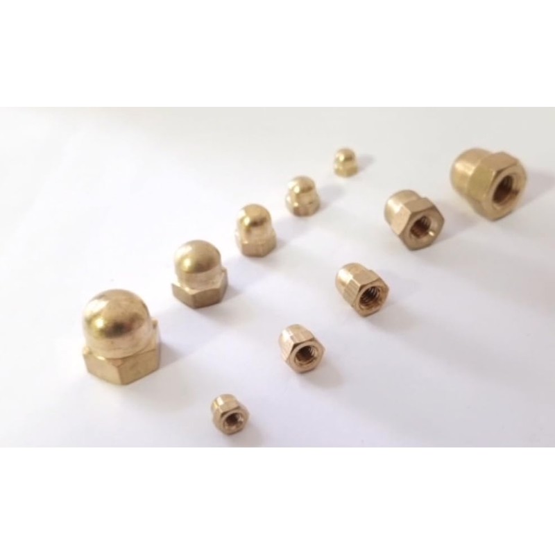 M3 Solid Brass Acorn Dome Cap Nuts DIN1587(Pack of 10)