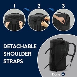 Haimont Large Duffle Backpack Bag for Men, Travel Duffel with Backpack Straps, Heavy Duty Bag with Shoe Separation, 90L Black