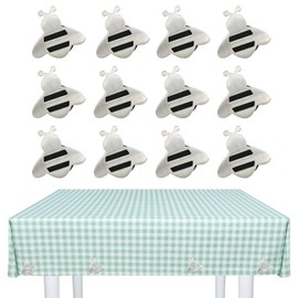 Yowmina 12PCS Magnetic Tablecloth Weights, Curtain Weights, Stainless Steel Tablecloth Weights, Outdoor Tablecloth Clips, Bee Table Cloth Clips for Indoor Outdoor Home Wedding Party Picnic