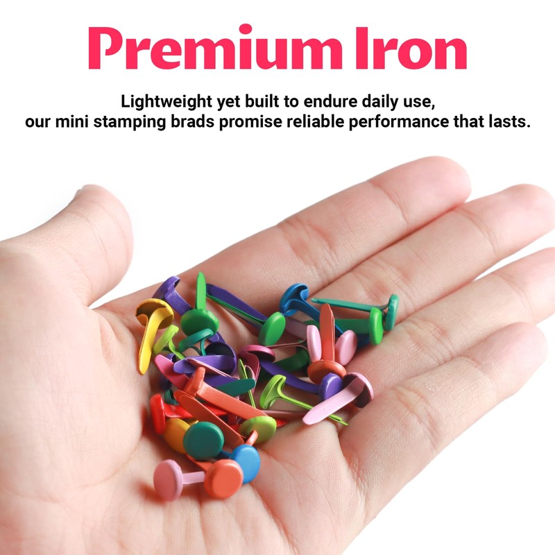 200Pcs Multicolour Split Pins, 8mm x 19mm Paper Fasteners, Plated