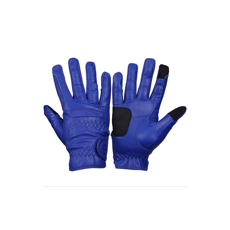 eGlove EQUEST GRIP PRO Leather Touchscreen Horse Riding Gloves (Royal