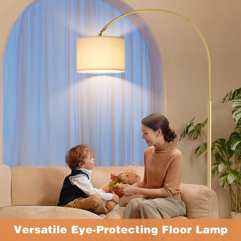 Ambimall Dimmable Arc Floor Lamp with Remote, Color Temperatures and