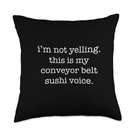 Conveyor Belt Sushi Lover - Sarcastic Ironic Funny Minimal Throw Pillow