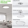 2Pack 15.8Inch LED Flush Mount Ceiling Light Fixture,32W 3200LM, Dimmable