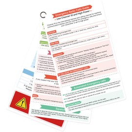 OCQOTAT Quick Guide for VHF Marine Radio-heavy plastic card,Handy Boating Must Haves,Boat Accessories,Safety Kit Reference,Pontoon&Sailboat Gear&Essentials,Perfect Sailing Gifts for Men,With Ring,3pcs