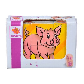 Eichhorn 100005481 - Bilderwürfel Klein, 6 Motive mit 6 Bausteinen, 6-TLG., 10,5x7cm