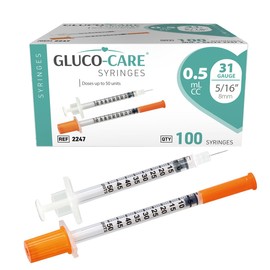 GLUCO-CARE 0.5 ml/cc Syringes 31G x 5/16’’ (8mm), 100/box