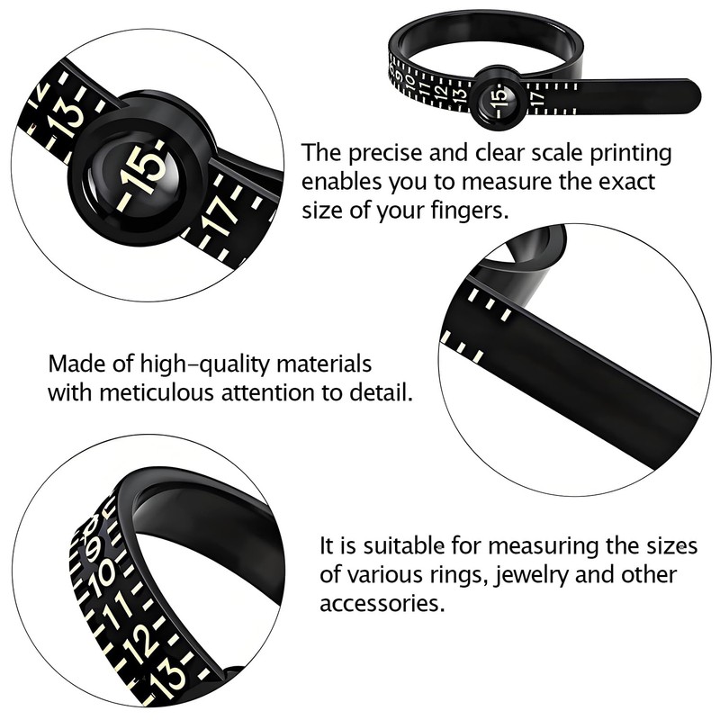 2 Pcs Ring Sizer - Finger Size Measuring Tool with