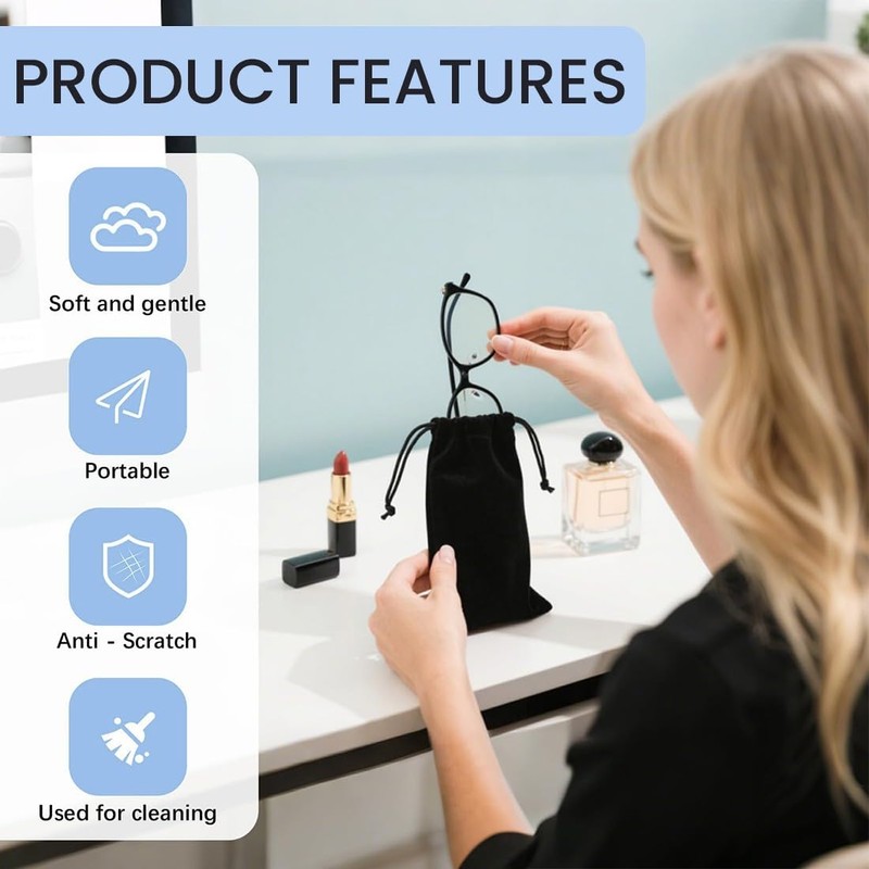 COYUN Pack of 20 Soft Microfibre Glasses Case, Glasses Case,
