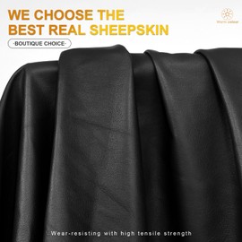 GSG SINCE 1998 Mens Sheepskin Classic Leather Driving Gloves Winter Touchscreen Wool Lined Warm Gloves Black Small