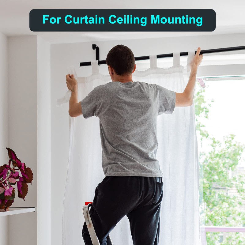 sourcing map Curtain Rod Closet Holders, 1'' Stainless Steel Wardrobe