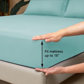 Mejoroom Twin XL Sheet Set - Hotel Luxury Microfiber Sheet & Pillowcase Sets Fits College Dorm Room Mattress - Soft, Breathable, Wrinkle & Fade Resistant - 3 Piece (Grayish Green)