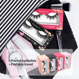 Magefy 20 Pares De Pestañas Postizas 3d Mixtas Natural Con Caja .Pestañas 3d/Extensiones De Pestañas/ 20 Pares Con Caja/kit de pestañas/kit para pestañas/Suave y ligero