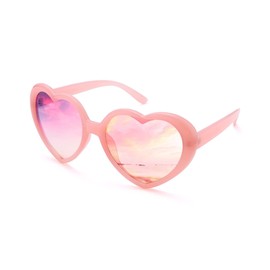 COASION Heart Shaped Sunglasses Polarised Love Heart Glasses for Women Men Ladies Kids Swift Red Pink White