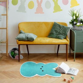 HOWSEESNOW Easter Bathroom Rug Non Slip Easter Bath Mat Washable Easter Rugs for Bathroom Bedroom Living Room Outdoor Absorbent Bunny Rug Easter Decorations Indoor 31"*16"