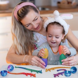 Small Dragon Eggs with Dragon Inside, 3D Printed Surprise Funny Gifts for Kids, Articulated Dragon Fidget Toys for Adults, Executive Desk Toys Office Room Décor (Sky Blue Ombre)