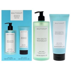Beauty Space Body Duo - Sea Salt and Waterlily by SpaceNK for Unisex - 2 Pc 16.91oz Body Wash, 6.76oz Body Lotion