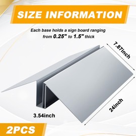 Blulu 2 Pcs Metal Floor Sign Stand Holder Fits 24" Wide Board up to 72" Tall Graphic Floor Standing Display Stand for Composite Foam Board, Acrylic Glass Sign, Base Only