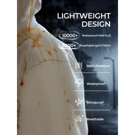 Flyplus Men's Waterproof Tactical Jacket Lightweight Hooded Rain Jackets Raincoat Stain Resistant Breathable Outdoor Shell