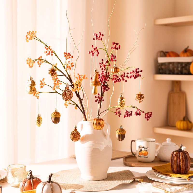 Valery Madelyn 12pcs Autumn Decorations, Halloween Tree baubles for Home