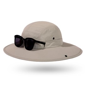 TOP-EX Summer Sun Hats for Men Women Wide Brim UPF50+ Waterproof Golf Breathable Boonie Bucket Hat Hiking Fishing Packable Ponytail Big Head Light Grey Large XL XXL