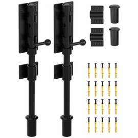 10" Barrel Bolt Latch, Heavy Duty Slide Bolt Gate Latch, 304 Stainless Steel Thickened Metal Gate Locks for Outdoor Fence, Shed Door, Wooden Gate, Barn Door, Patio, Courtyard Door (Black - 2pcs)