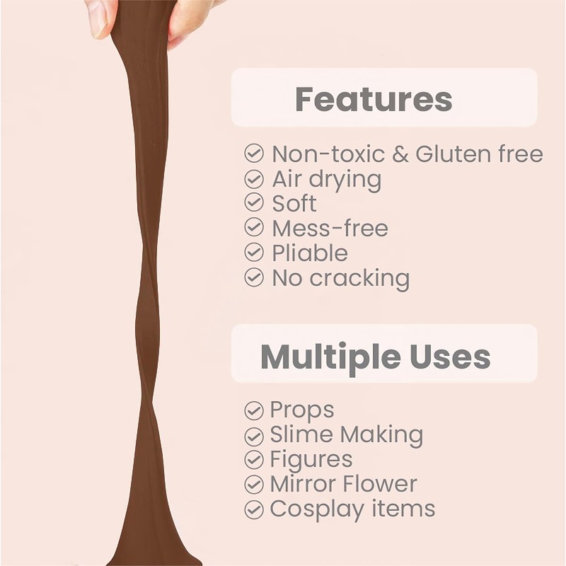 BOHS Brown Modeling Foam Clay - Squishy,Soft, Air Dry -for
