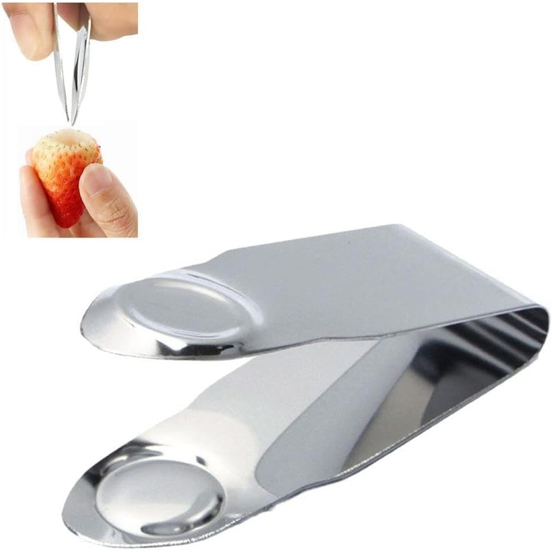 2Pcs Stainless Steel Strawberry Huller Stem Remover Kitchen Accessories,Potatoes Pineapples